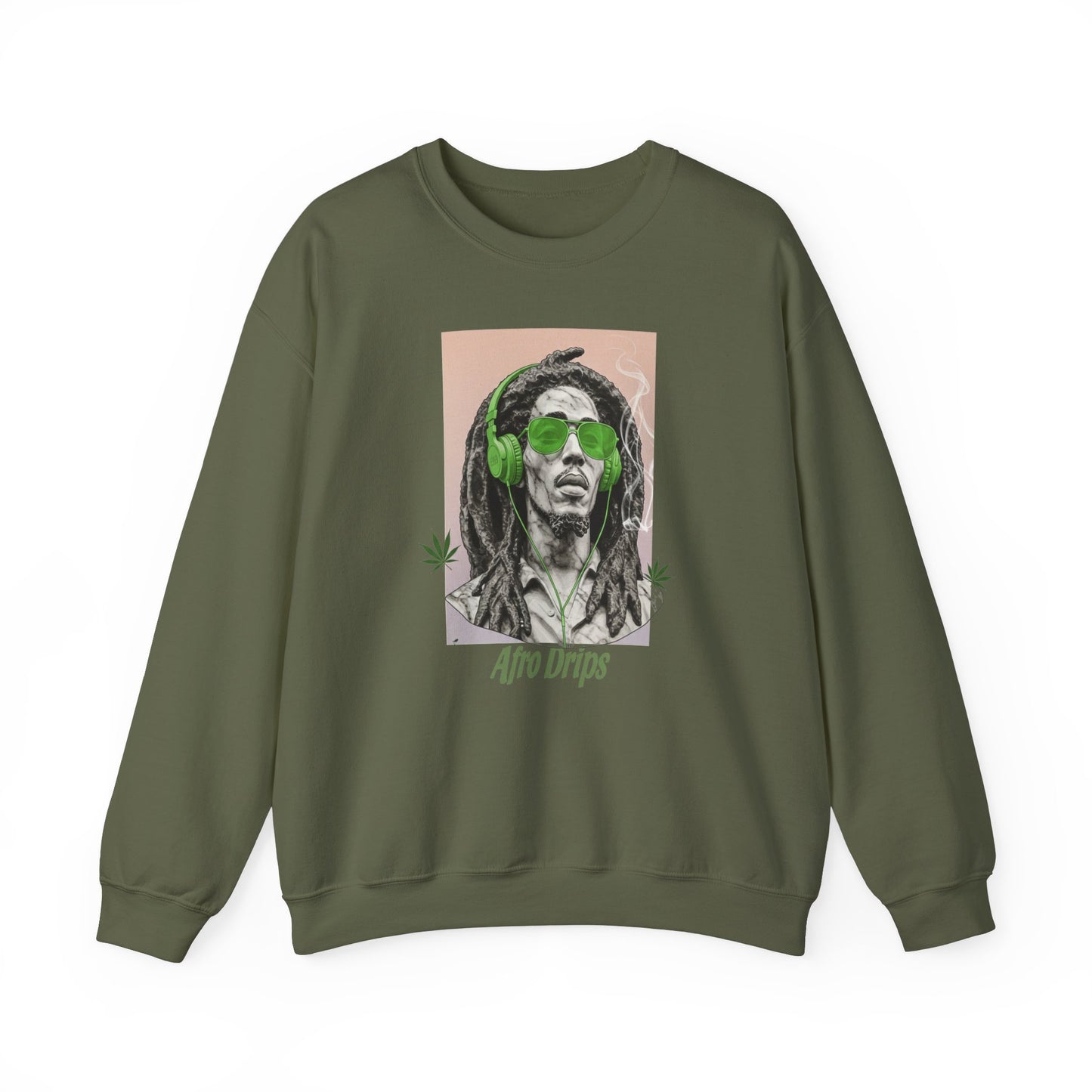 Afro Drips Unisex Crewneck Sweatshirt - Stylish, Chill Vibe for Music Lovers