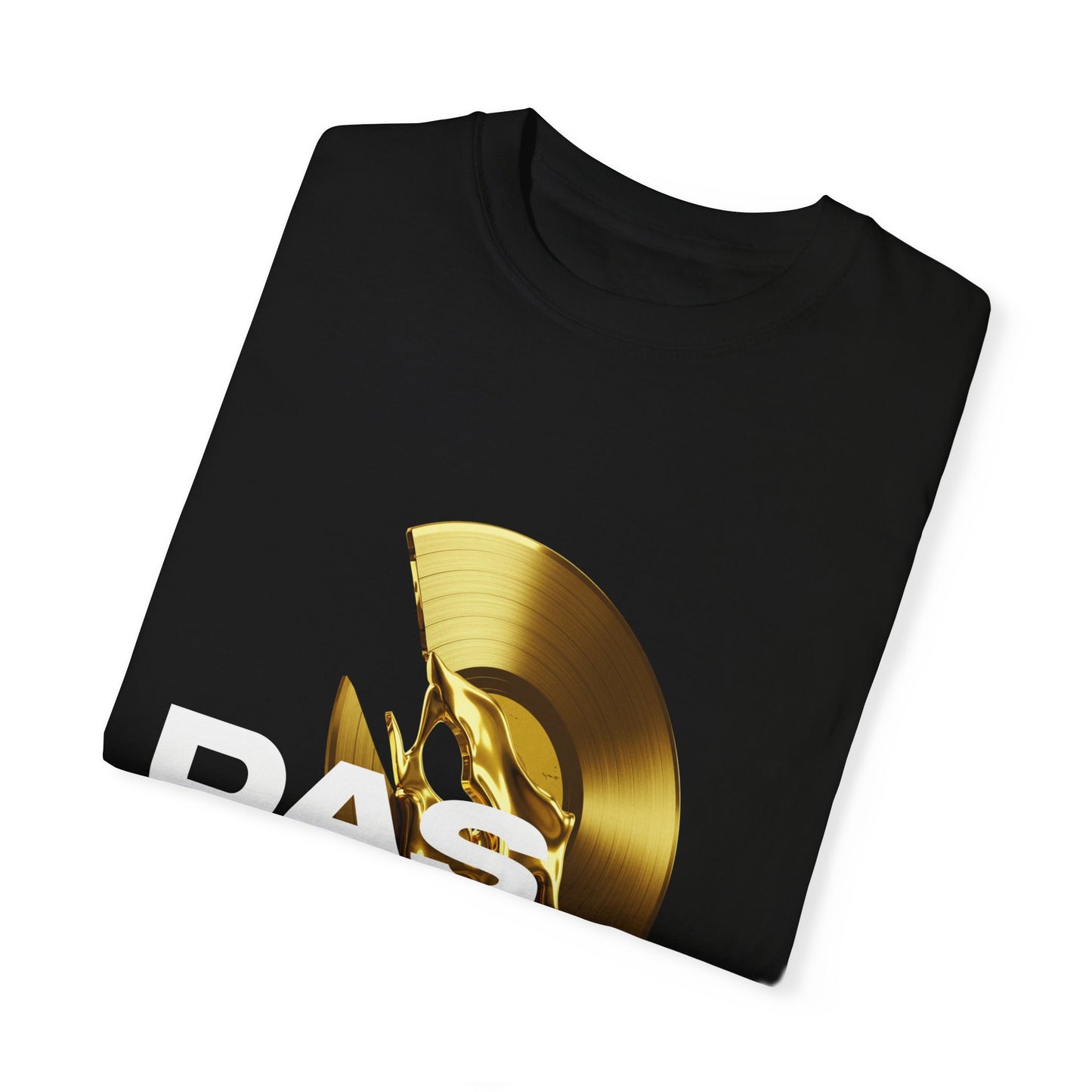 Stylish Unisex Garment-Dyed T-Shirt featuring 'DASMADJ' Gold Vinyl Design