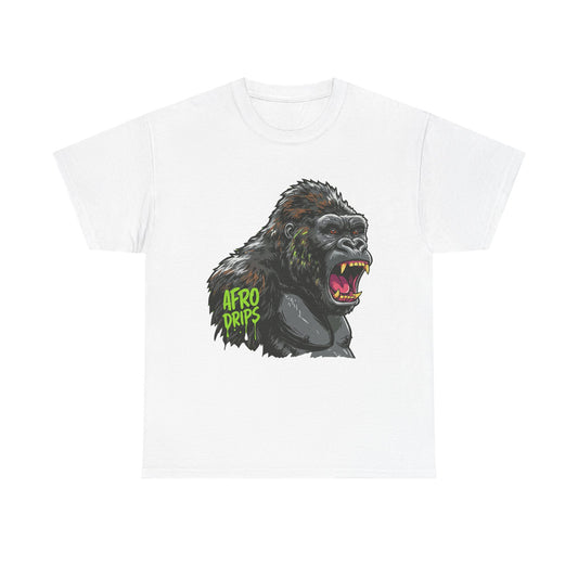 Afro Drips Unisex Heavy Cotton Tee - Bold Gorilla Graphic T-Shirt