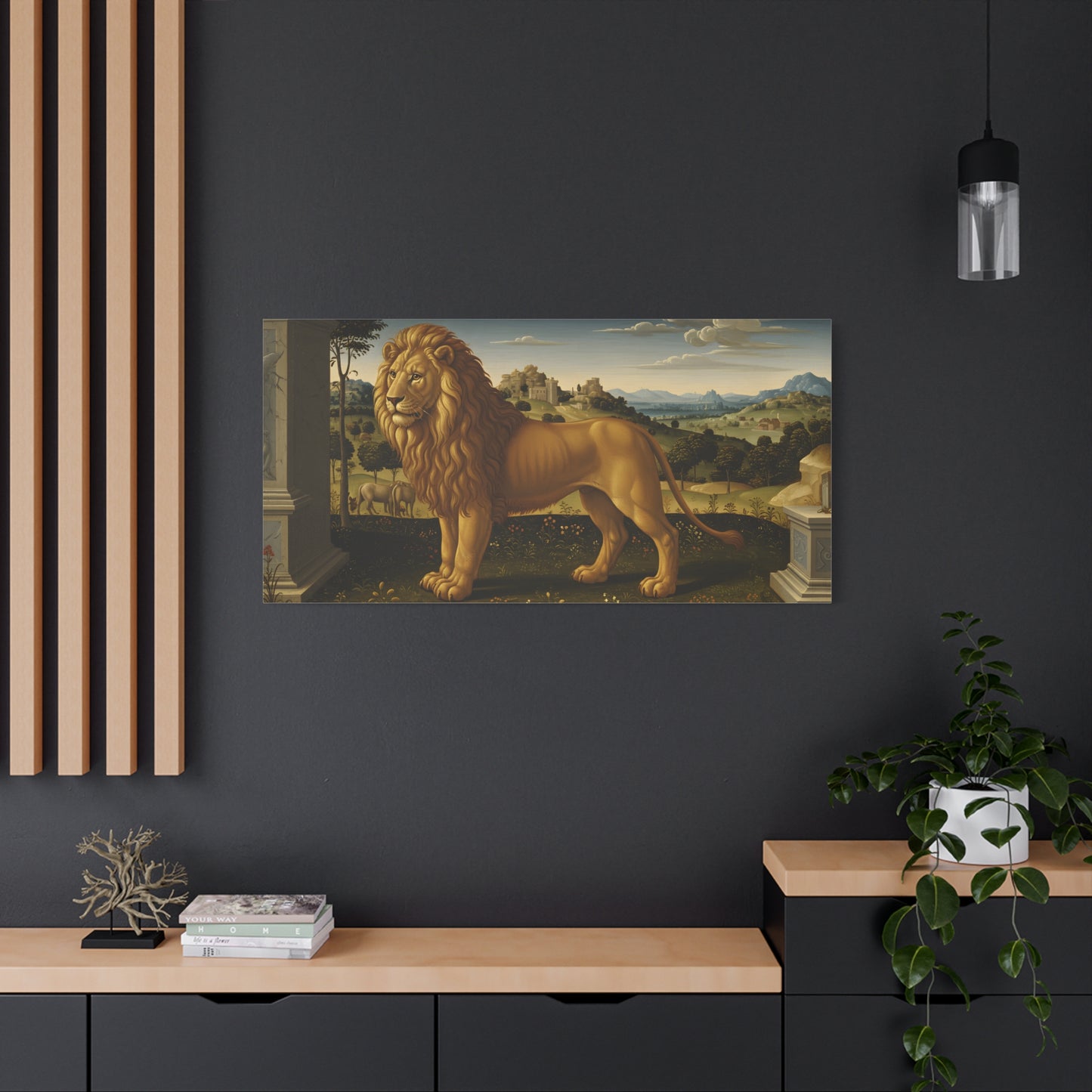 Majestic Lion Matte Canvas Print for Home Decor