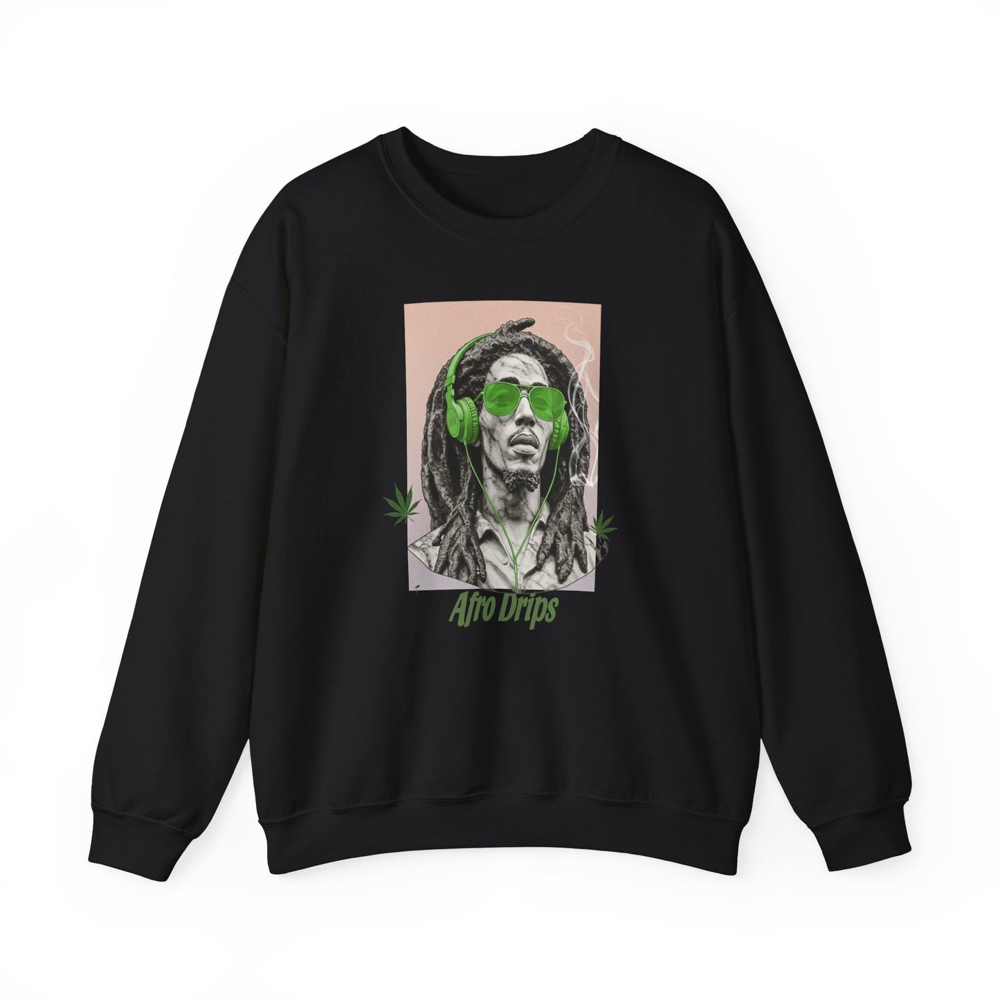 Afro Drips Unisex Crewneck Sweatshirt - Stylish, Chill Vibe for Music Lovers