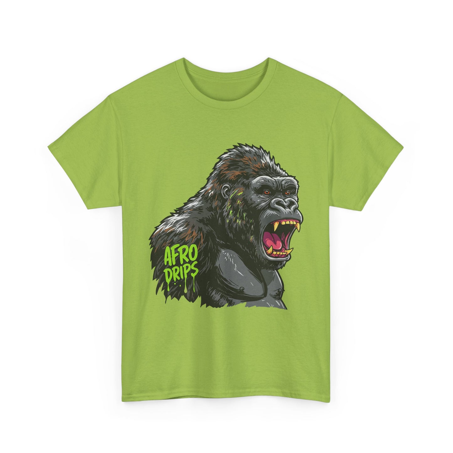 Afro Drips Unisex Heavy Cotton Tee - Bold Gorilla Graphic T-Shirt