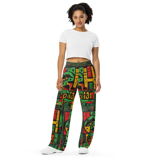 ETHIOPIAN - unisex wide-leg pants