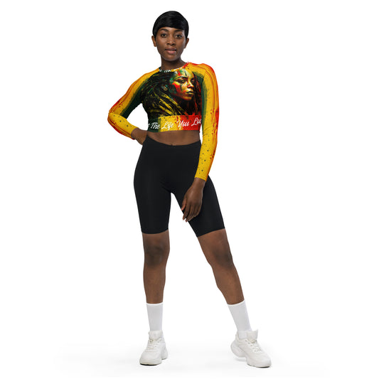Rasta Woman - Recycled long-sleeve crop top